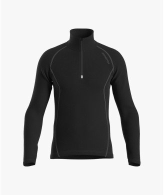 TURTLENECK WITH ZIP CROSSHILLS BLACK