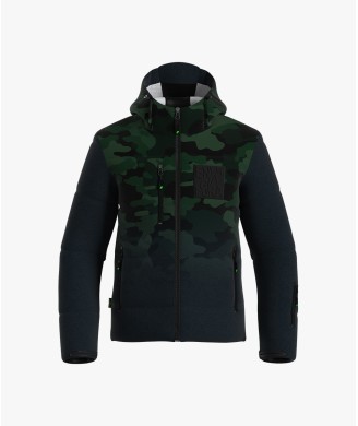 CAMOUFLAGE TECHNICAL PADDED JACKET GREEN