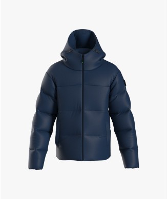 DOWN JACKET WITH HOOD DAVOS BLUE