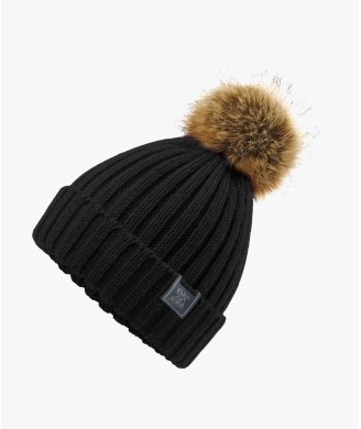 POMPOM LADY HAT BLACK