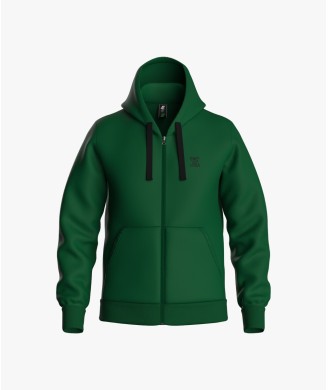 RACE SWEATSHIRT WITH ZIP AND HOOD GREEN